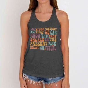 Social Studies History Teacher Back To School Women's Knotted Racerback Tank