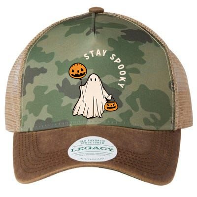 Stay Spooky Halloween Retro Spooky Season Fall Vibes Ghost Gift Legacy Tie Dye Trucker Hat