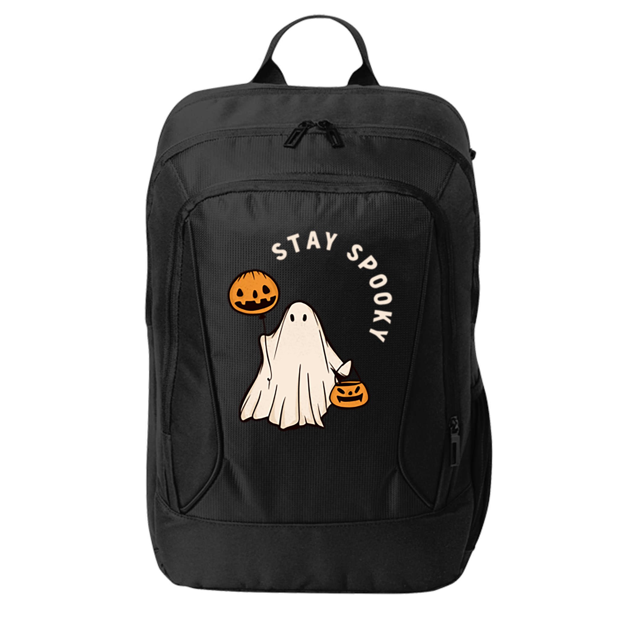 Stay Spooky Halloween Retro Spooky Season Fall Vibes Ghost Gift City Backpack