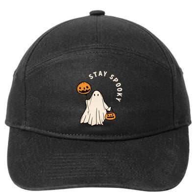 Stay Spooky Halloween Retro Spooky Season Fall Vibes Ghost Gift 7-Panel Snapback Hat