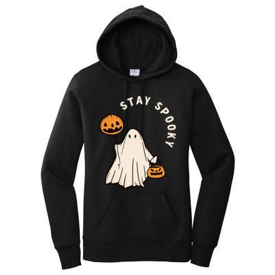 Stay Spooky Halloween Retro Spooky Season Fall Vibes Ghost Gift Women's Pullover Hoodie