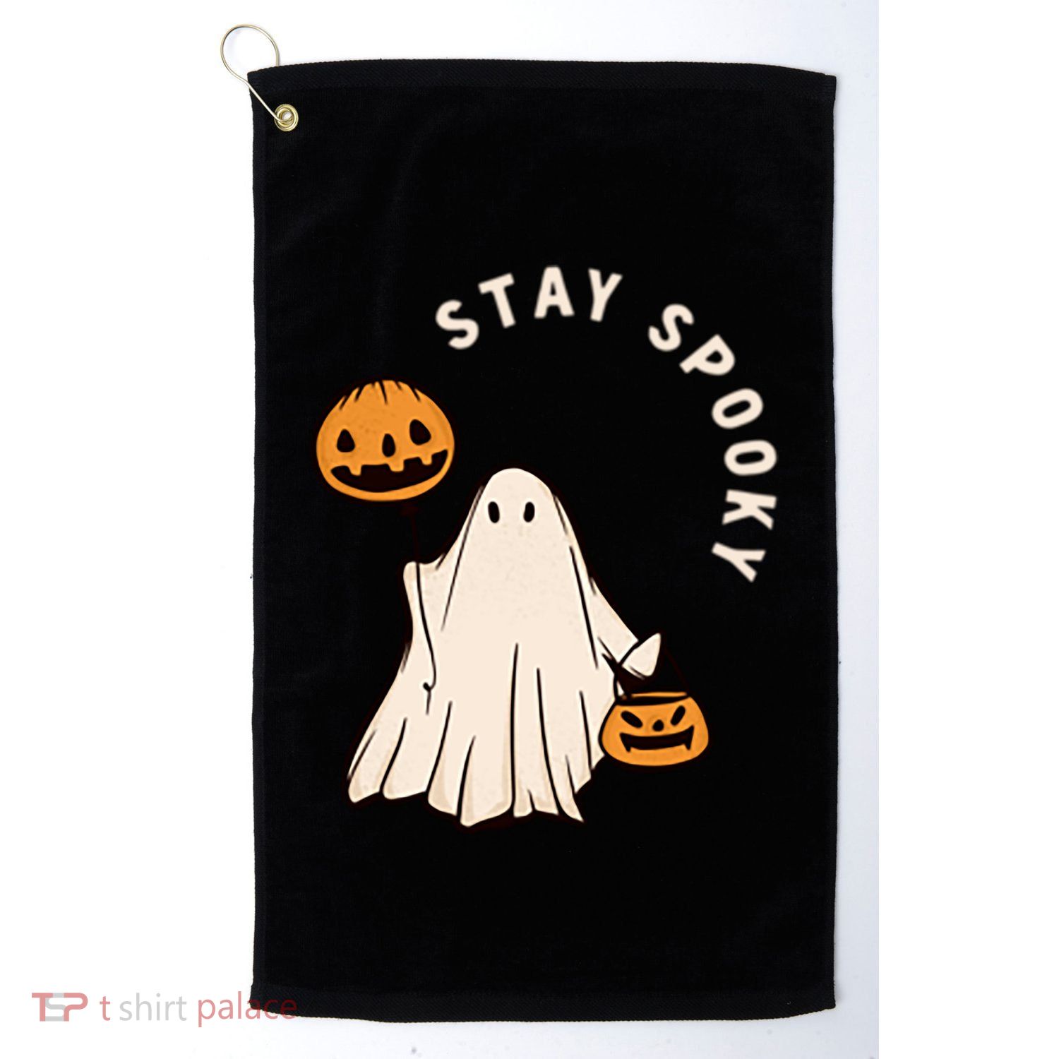 Stay Spooky Halloween Retro Spooky Season Fall Vibes Ghost Gift Golf Towel