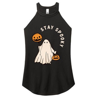 Stay Spooky Halloween Retro Spooky Season Fall Vibes Ghost Gift Women's Perfect Tri Rocker Tank