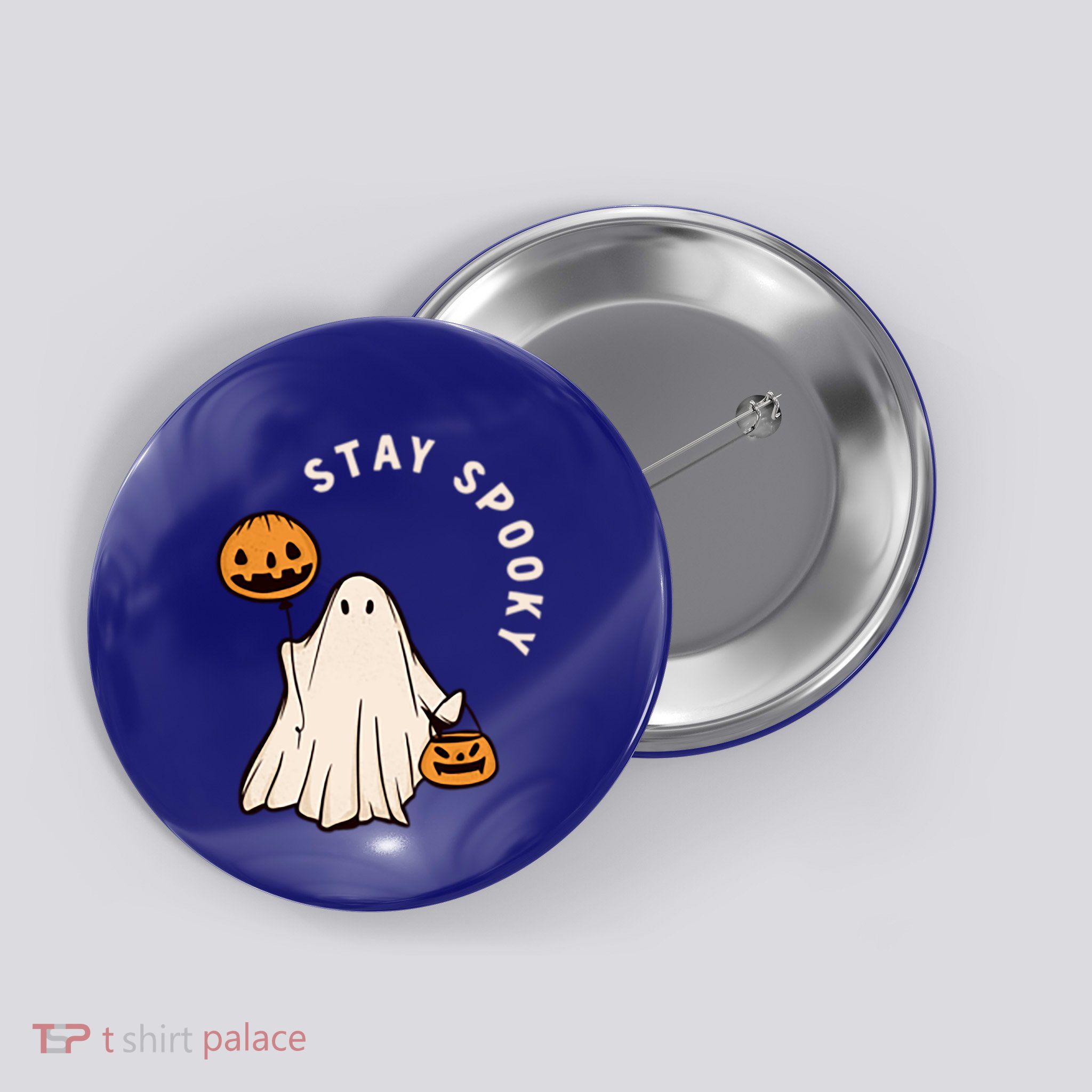 Stay Spooky Halloween Retro Spooky Season Fall Vibes Ghost Gift Button