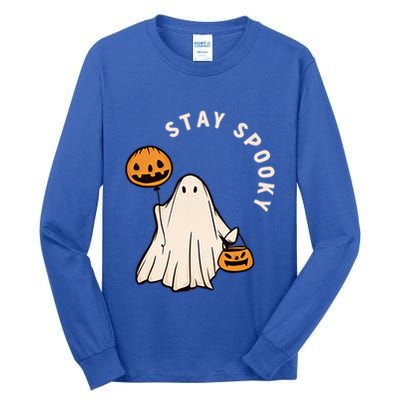 Stay Spooky Halloween Retro Spooky Season Fall Vibes Ghost Gift Tall Long Sleeve T-Shirt