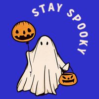 Stay Spooky Halloween Retro Spooky Season Fall Vibes Ghost Gift Stripe Pom Pom Beanie