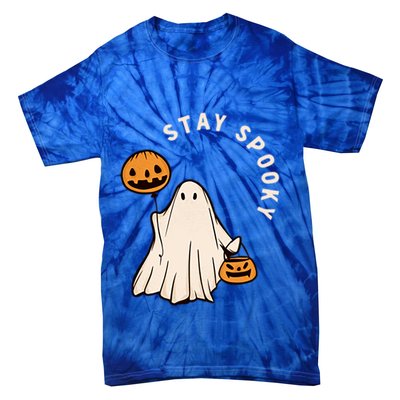 Stay Spooky Halloween Retro Spooky Season Fall Vibes Ghost Gift Tie-Dye T-Shirt