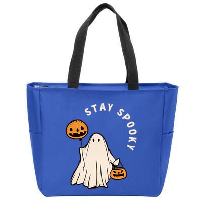Stay Spooky Halloween Retro Spooky Season Fall Vibes Ghost Gift Zip Tote Bag