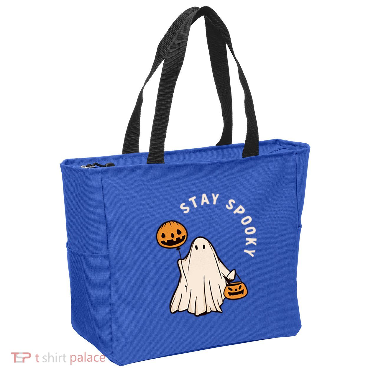 Stay Spooky Halloween Retro Spooky Season Fall Vibes Ghost Gift Zip Tote Bag