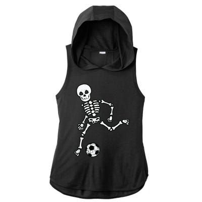 Skeleton Soccer Halloween Sport Player Costume Ladies PosiCharge Tri-Blend Wicking Draft Hoodie Tank