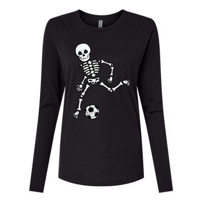 Skeleton Soccer Halloween Sport Player Costume Womens Cotton Relaxed Long Sleeve T-Shirt