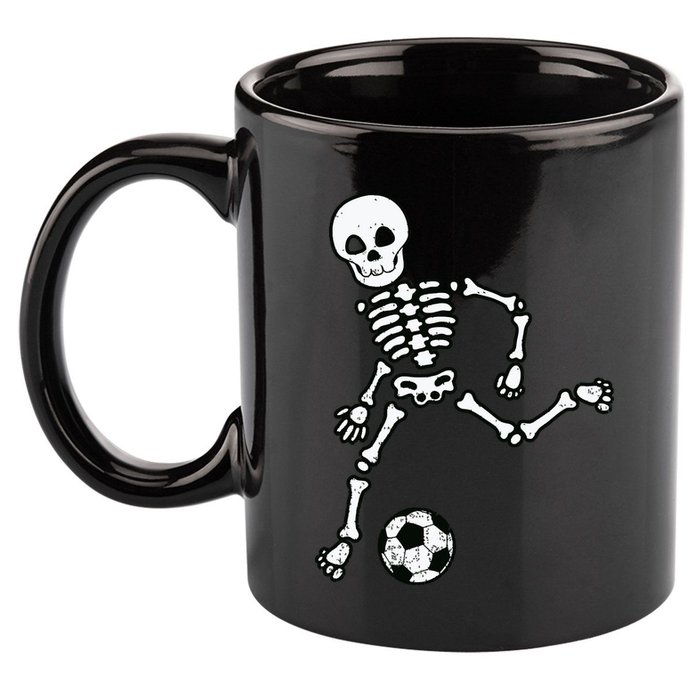 Skeleton Soccer Halloween Sport Player Costume 11oz C Handle Ceramic Mug