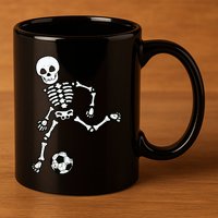 Skeleton Soccer Halloween Sport Player Costume 11oz C Handle Ceramic Mug