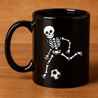 Skeleton Soccer Halloween Sport Player Costume 11oz C Handle Ceramic Mug