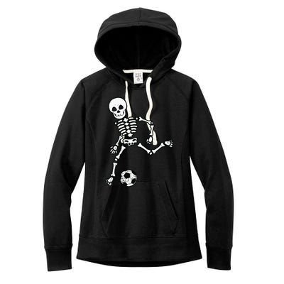 Skeleton Soccer Halloween Sport Player Costume Women's Fleece Hoodie