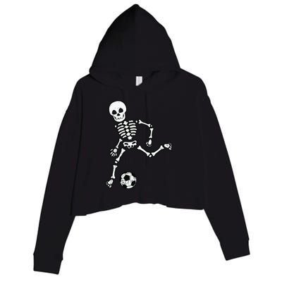 Skeleton Soccer Halloween Sport Player Costume Crop Fleece Hoodie