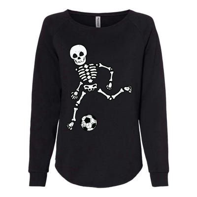 Skeleton Soccer Halloween Sport Player Costume Womens California Wash Sweatshirt