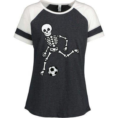 Skeleton Soccer Halloween Sport Player Costume Enza Ladies Jersey Colorblock Tee