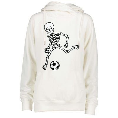 Skeleton Soccer Halloween Sport Player Costume Womens Funnel Neck Pullover Hood