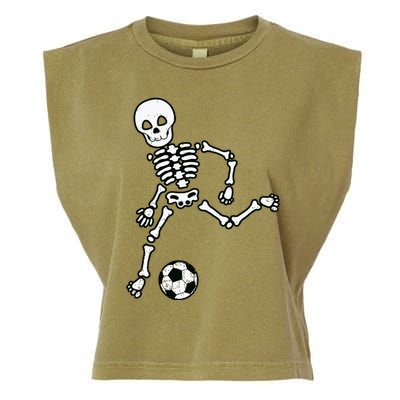 Skeleton Soccer Halloween Sport Player Costume Garment-Dyed Women's Muscle Tee