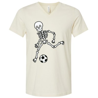 Skeleton Soccer Halloween Sport Player Costume V-Neck T-Shirt