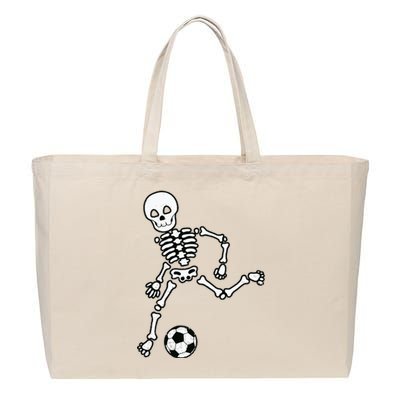 Skeleton Soccer Halloween Sport Player Costume Cotton Canvas Jumbo Tote