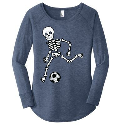 Skeleton Soccer Halloween Sport Player Costume Women's Perfect Tri Tunic Long Sleeve Shirt