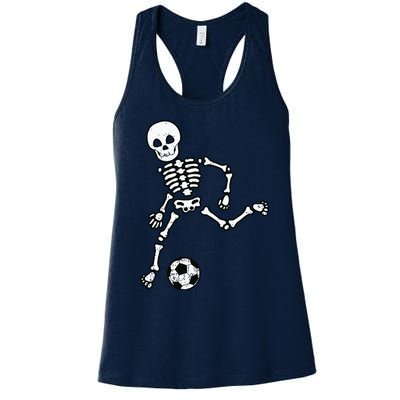 Skeleton Soccer Halloween Sport Player Costume Women's Racerback Tank