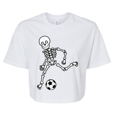 Skeleton Soccer Halloween Sport Player Costume Bella+Canvas Jersey Crop Tee