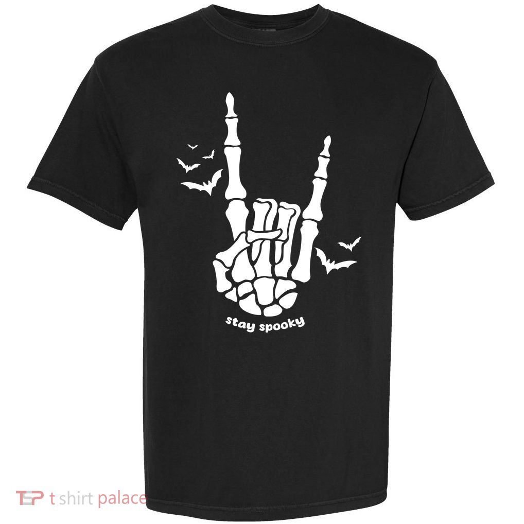 Stay Spooky Halloween Rock Skeleton Garment-Dyed Heavyweight T-Shirt