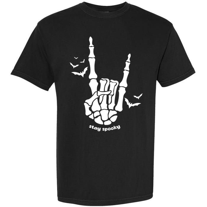 Stay Spooky Halloween Rock Skeleton Garment-Dyed Heavyweight T-Shirt
