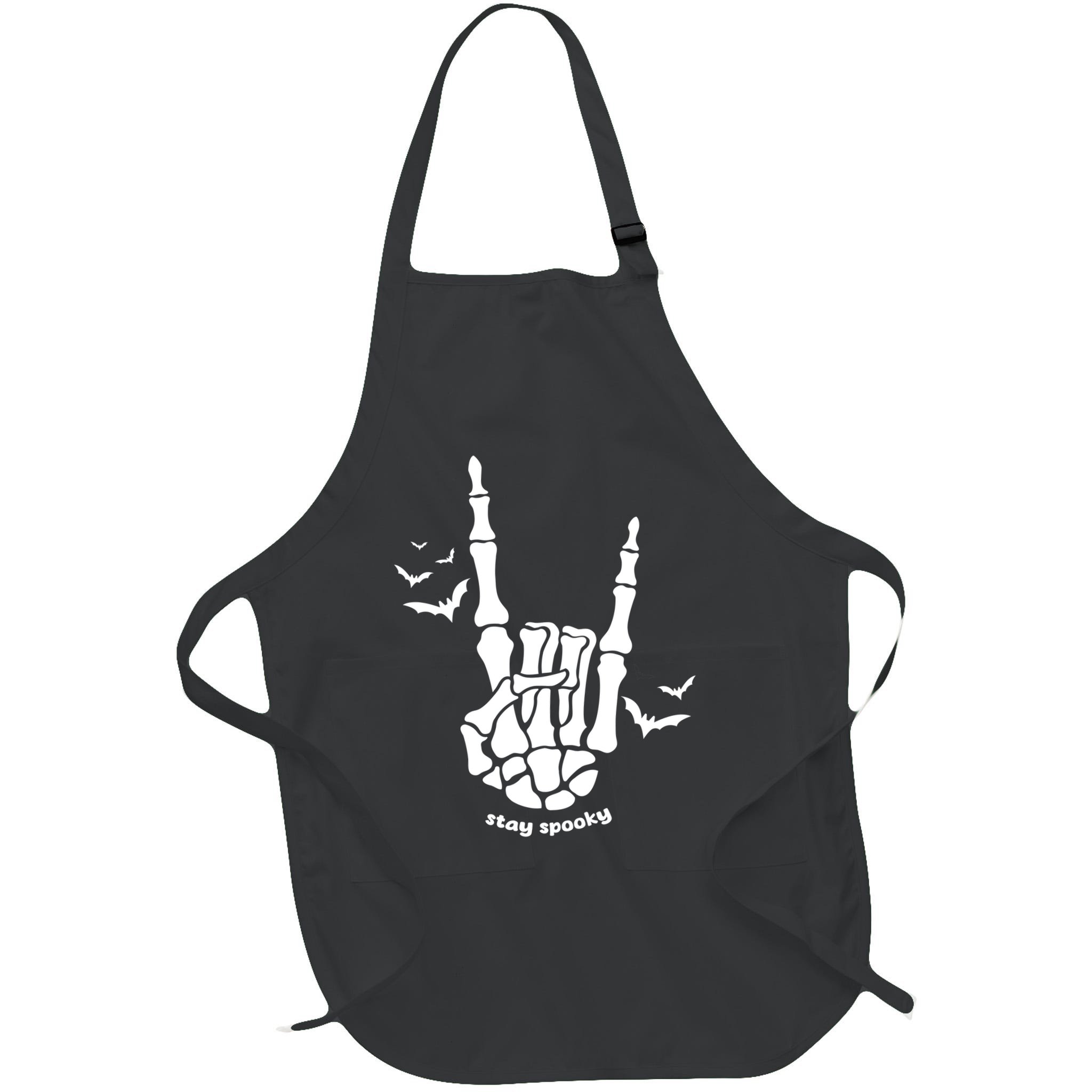Stay Spooky Halloween Rock Skeleton Apron