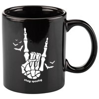 Stay Spooky Halloween Rock Skeleton 11oz C Handle Ceramic Mug