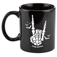 Stay Spooky Halloween Rock Skeleton 11oz C Handle Ceramic Mug