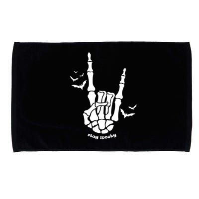 Stay Spooky Halloween Rock Skeleton Microfiber Hand Towel