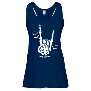 Stay Spooky Halloween Rock Skeleton Ladies Essential Flowy Tank