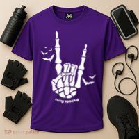 Stay Spooky Halloween Rock Skeleton Performance Shirt