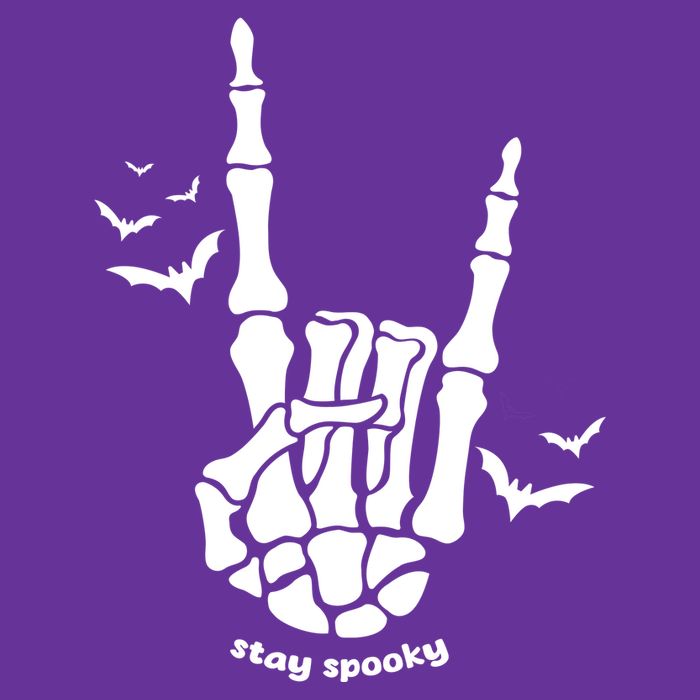 Stay Spooky Halloween Rock Skeleton Long Sleeve Shirt
