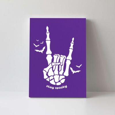 Stay Spooky Halloween Rock Skeleton Canvas