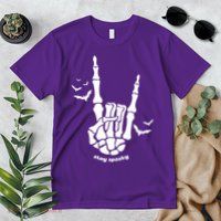 Stay Spooky Halloween Rock Skeleton Premium T-Shirt
