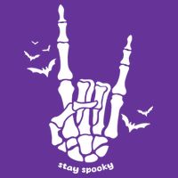Stay Spooky Halloween Rock Skeleton Womens T-Shirt