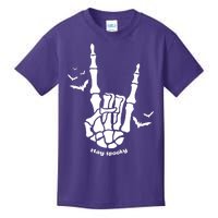 Stay Spooky Halloween Rock Skeleton Kids T-Shirt