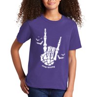 Stay Spooky Halloween Rock Skeleton Kids T-Shirt