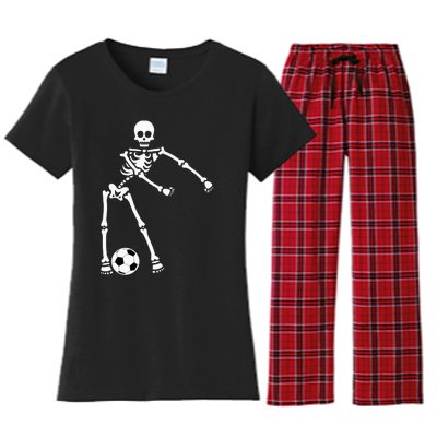 Skeleton Soccer Halloween Flossing Dance Costume Kids Women's Flannel Pajama Set