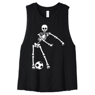 Skeleton Soccer Halloween Flossing Dance Costume Kids Women's Racerback Cropped Tank