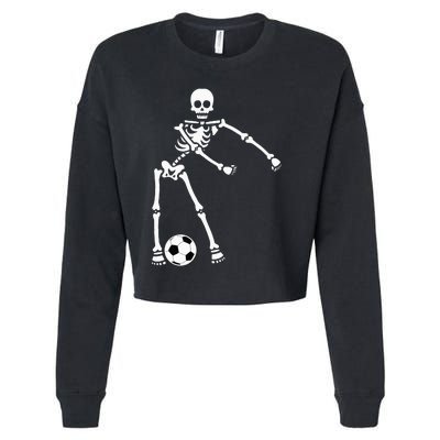 Skeleton Soccer Halloween Flossing Dance Costume Kids Cropped Pullover Crew