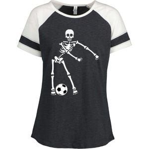 Skeleton Soccer Halloween Flossing Dance Costume Kids Enza Ladies Jersey Colorblock Tee