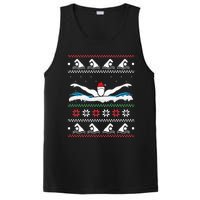 Swimming Santa Hat Ugly Christmas Swimmer Swimming Lover PosiCharge Competitor Tank