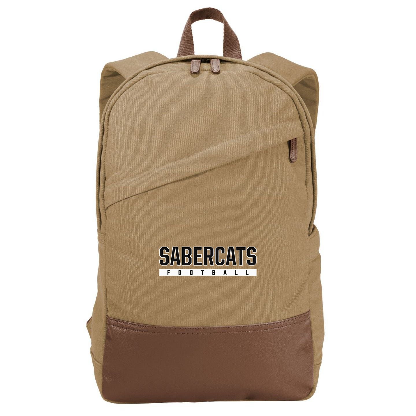 Sabercats Sabino High School Football Cotton Canvas Backpack