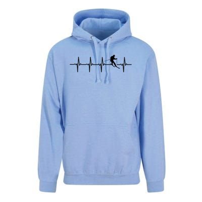 Skiing Ski Heartbeat Gift For Skiers Cute Gift Unisex Surf Hoodie